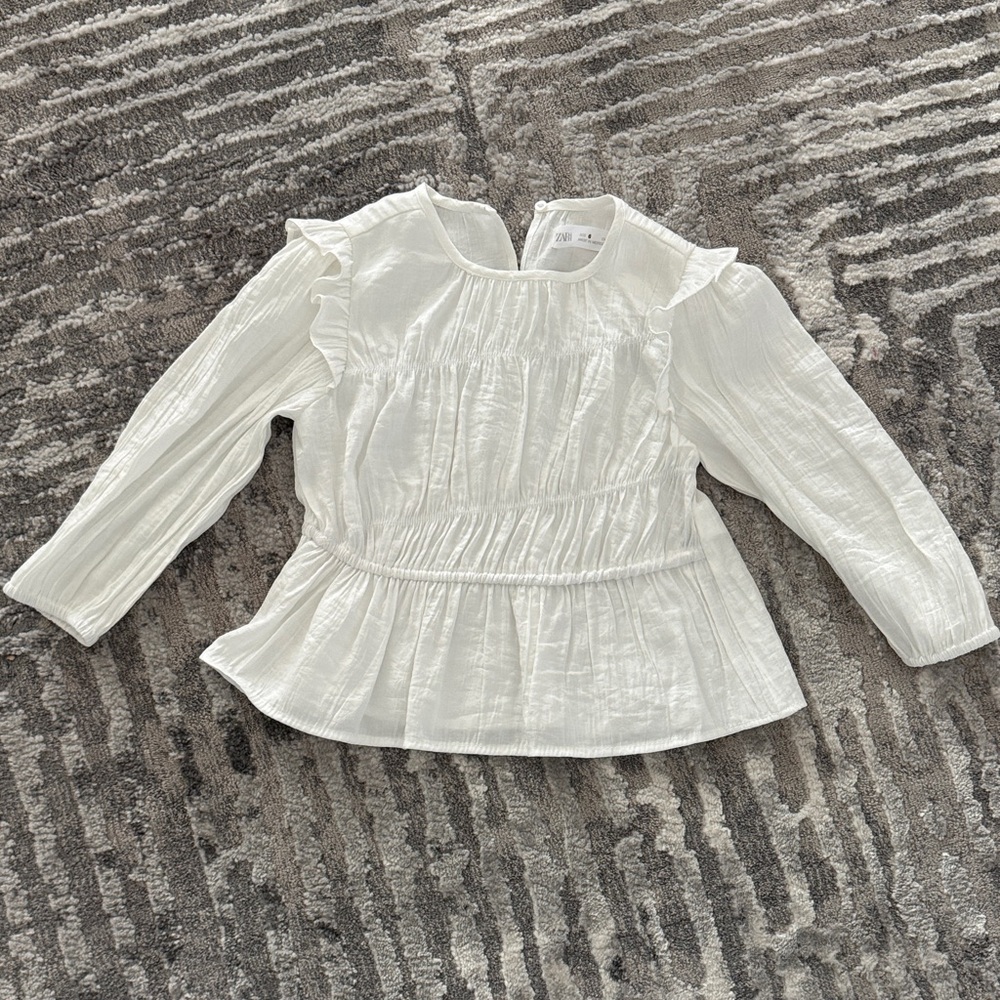 Zara Cream Buttoned Blouse